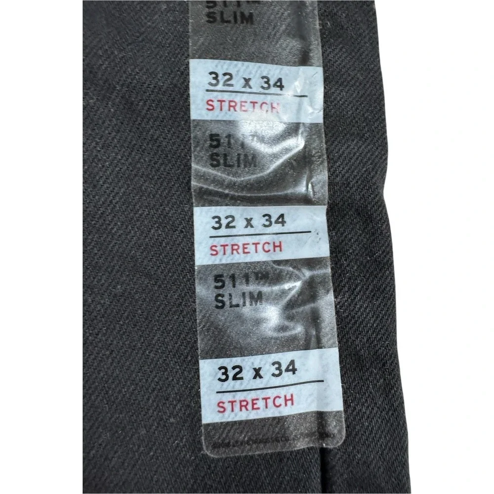 Levi's Levis Men 511 Slim Distressed Black Denim Stretch Jeans Mens Size 32 X 34